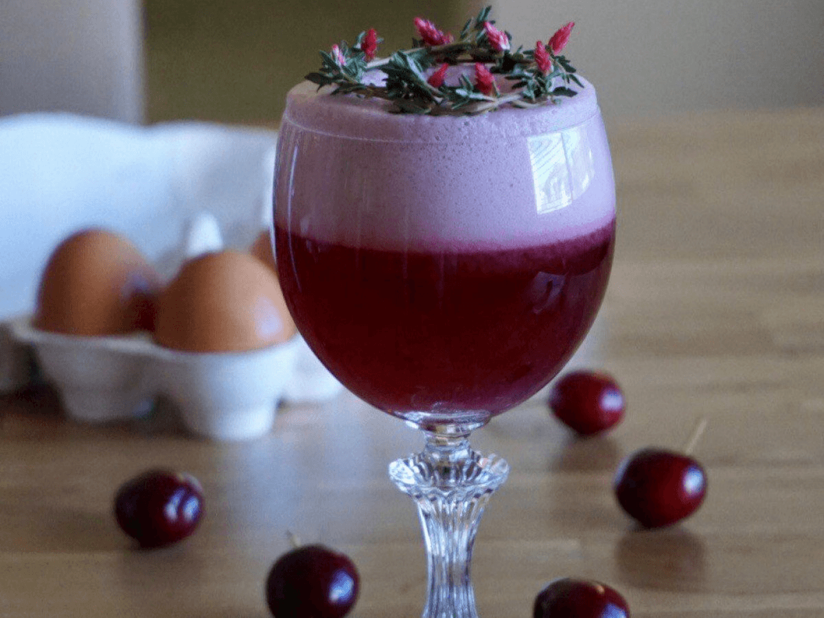 Cherry Gin Sour - Egg White Foam