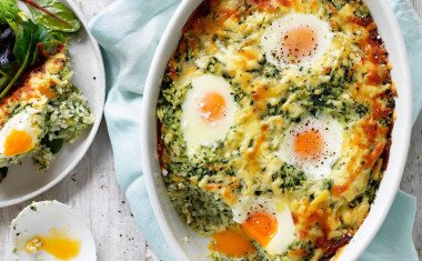 Egg Spinach Rice Bake PANTRY STAPLES SERIES web