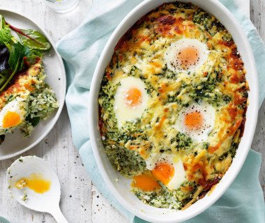 Egg Spinach Rice Bake PANTRY STAPLES SERIES web