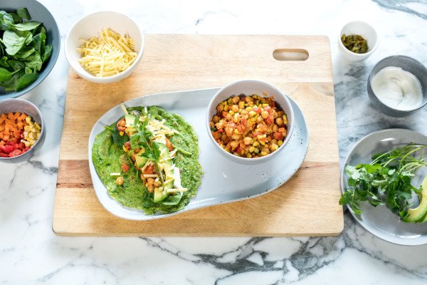 wholemeal spinach crepes
