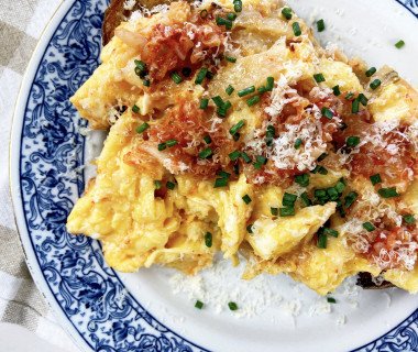 Kimchi cheese scramble 2