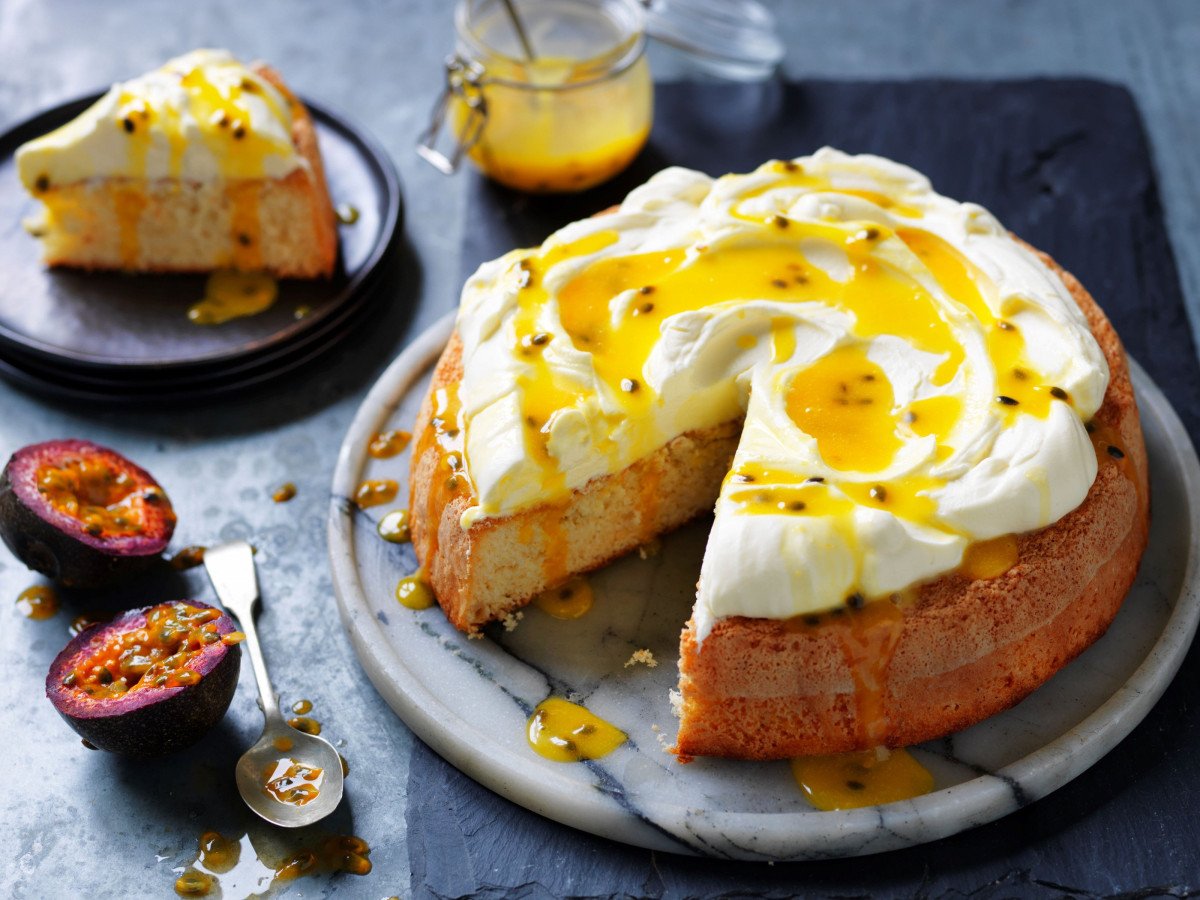 Passionfruit Curd Sponge Cake