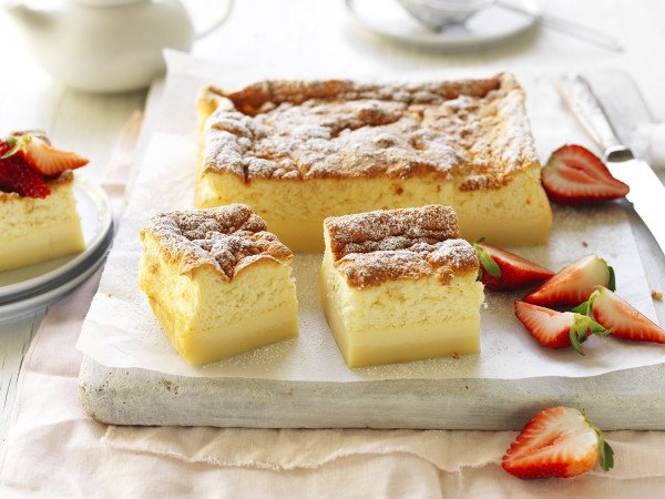 magic custard cake slice