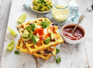 Mexi bean Waffle Omelettes
