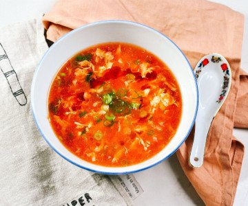 Tomato egg drop soup 1