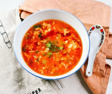 Tomato egg drop soup 1