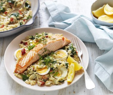 Creamy Egg Salmon Risoni  1630