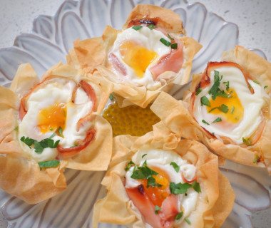Filo pancetta egg cups Jdg 2