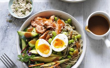 Soba Noodle Nourish Bowl Miso Dressing and Eggs 2456