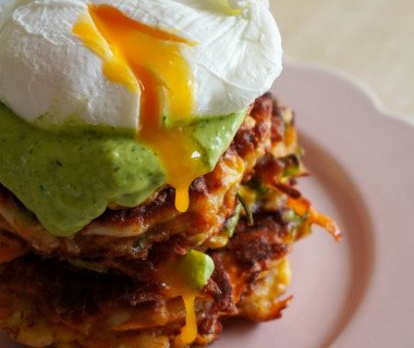 Sweet Potato Halloumi & Corn Fritters
