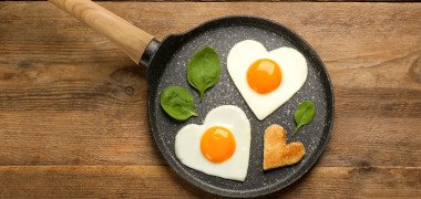 healthy eggs in heart shape