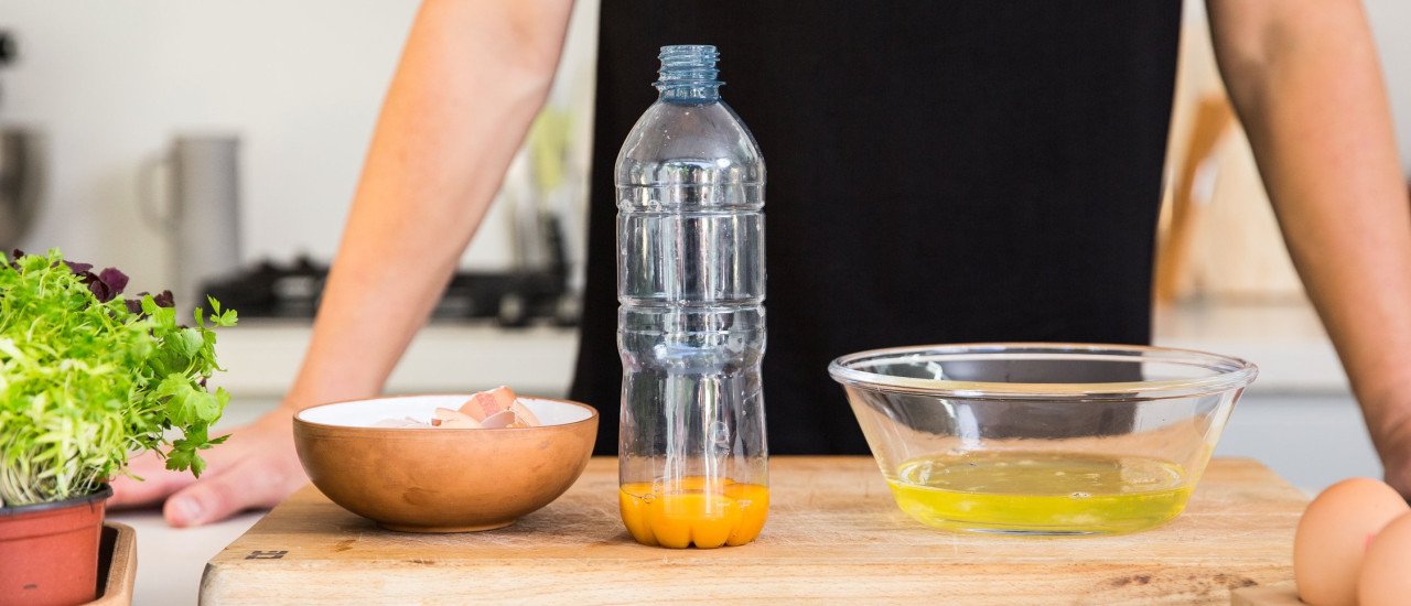water bottle egg hack