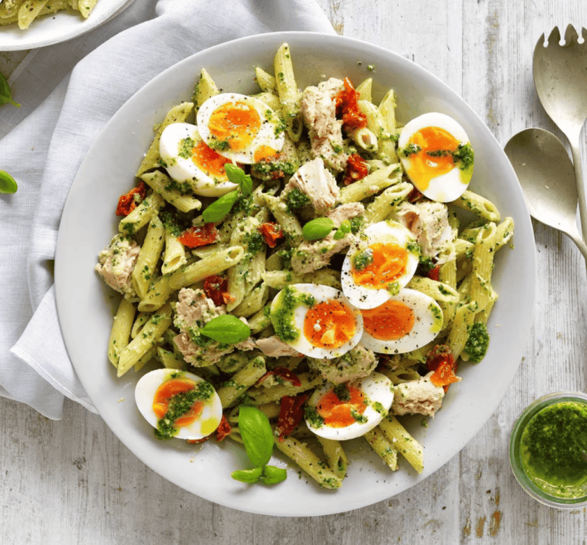 pesto, tuna, pasta salad