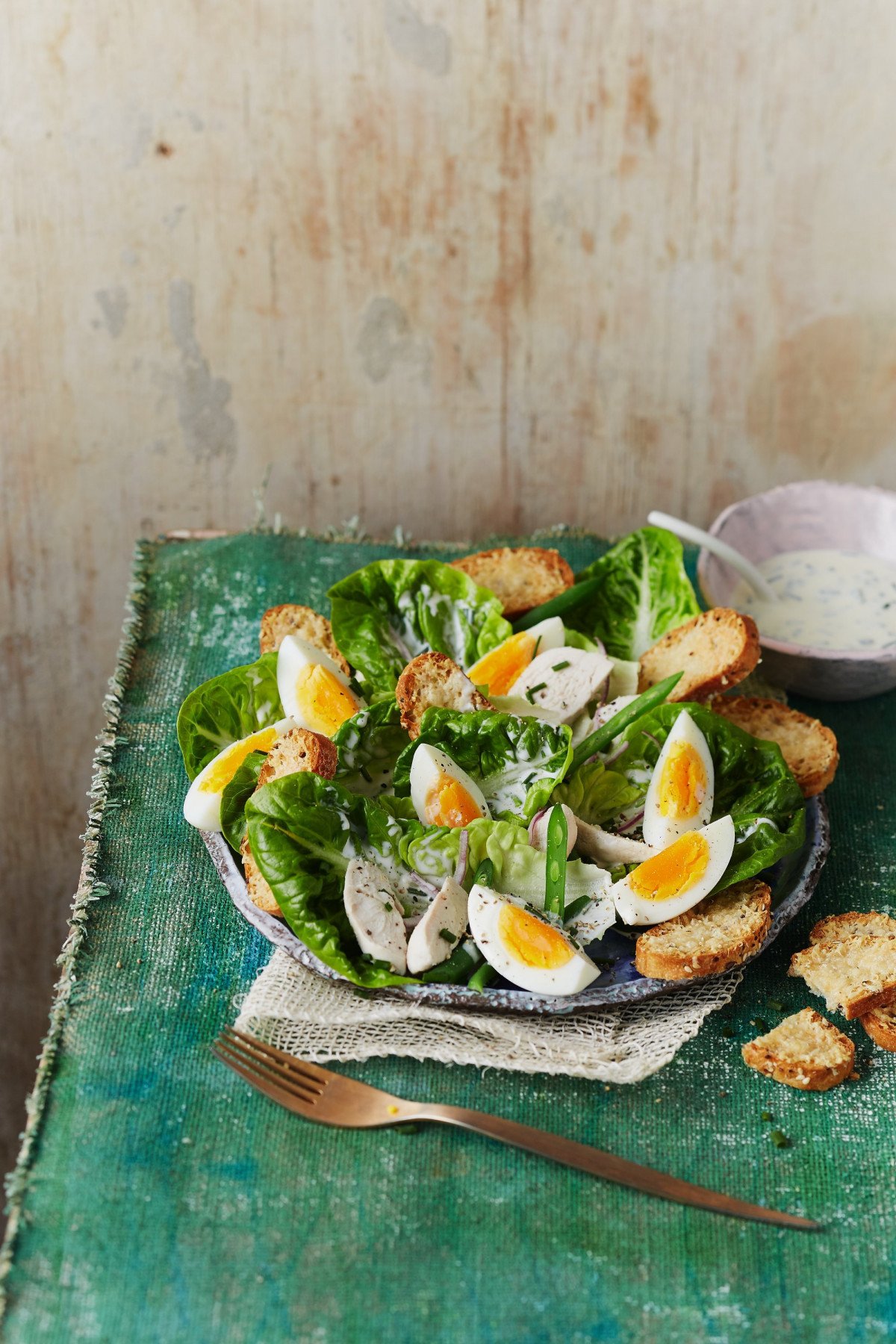 Egg and chicken ceasar salad