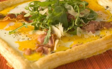 Prosciutto Rocket and Egg Tart