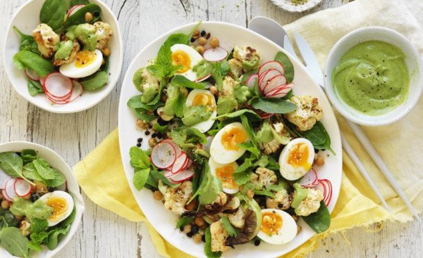 Roast Cauliflower egg salad