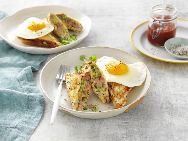 Zuchinni ham quiche jaffle