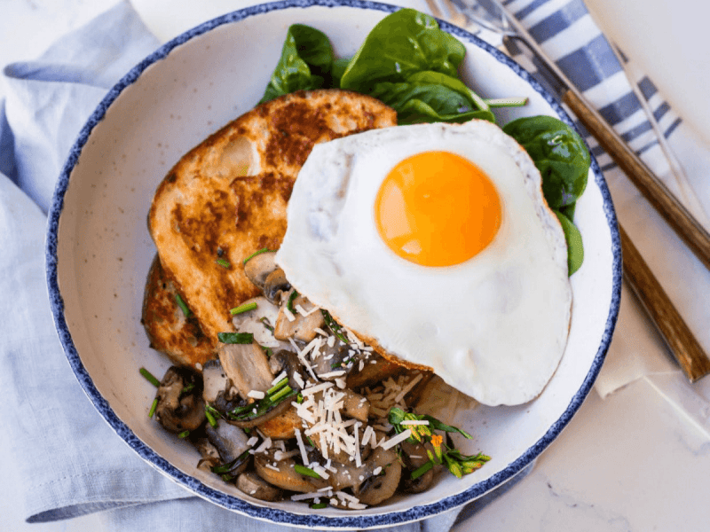Savoury Parmesan French Toast with Mushrooms