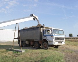 Manure being loaded into truck