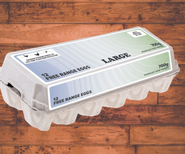 Egg carton on table