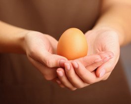 Lady holding egg